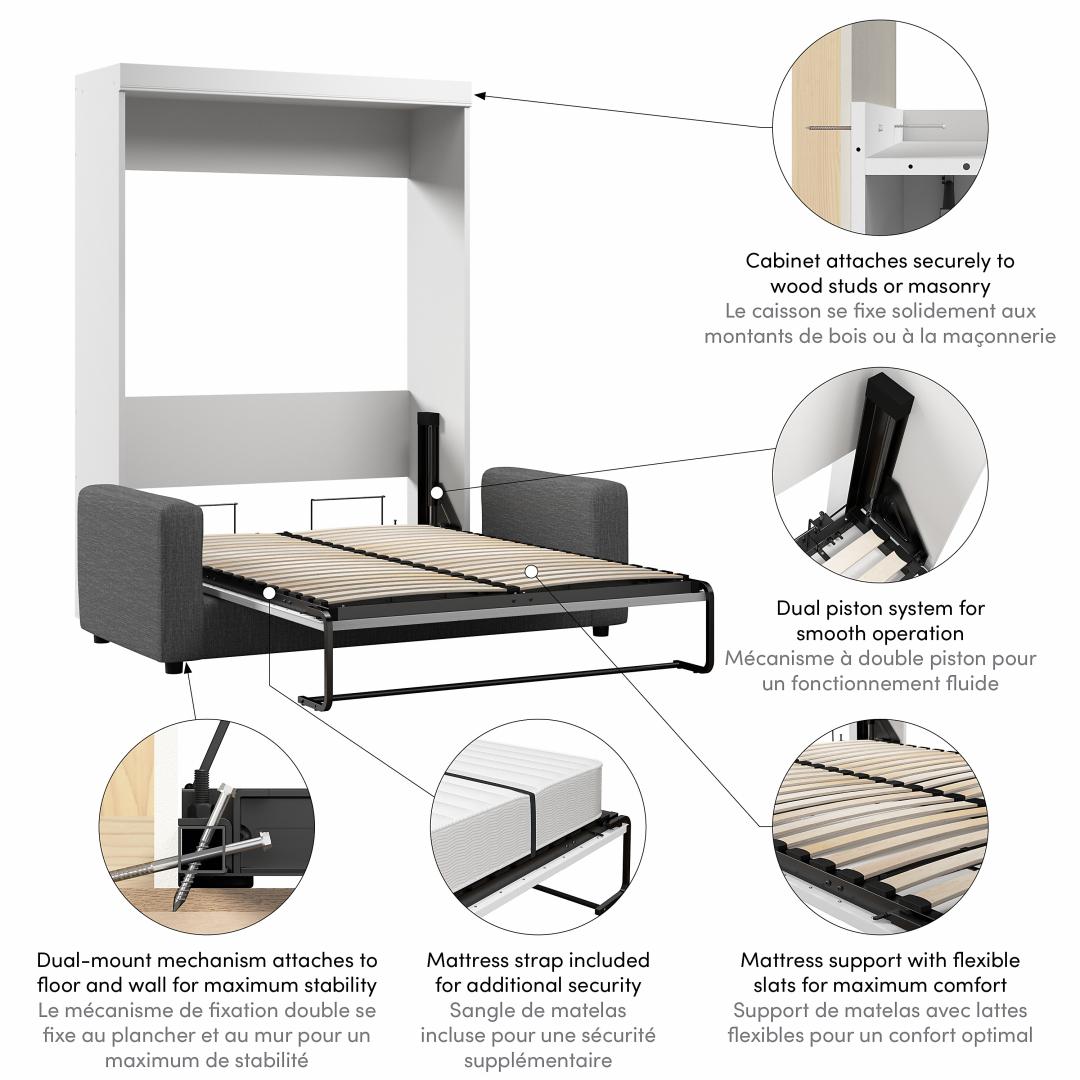 Full Murphy Bed with Sofa (73W) - Murphy Bed Market 