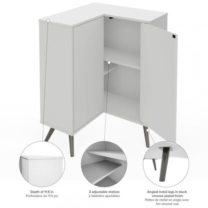 Corner Storage Cabinet with Metal Legs - Murphy Bed Market 