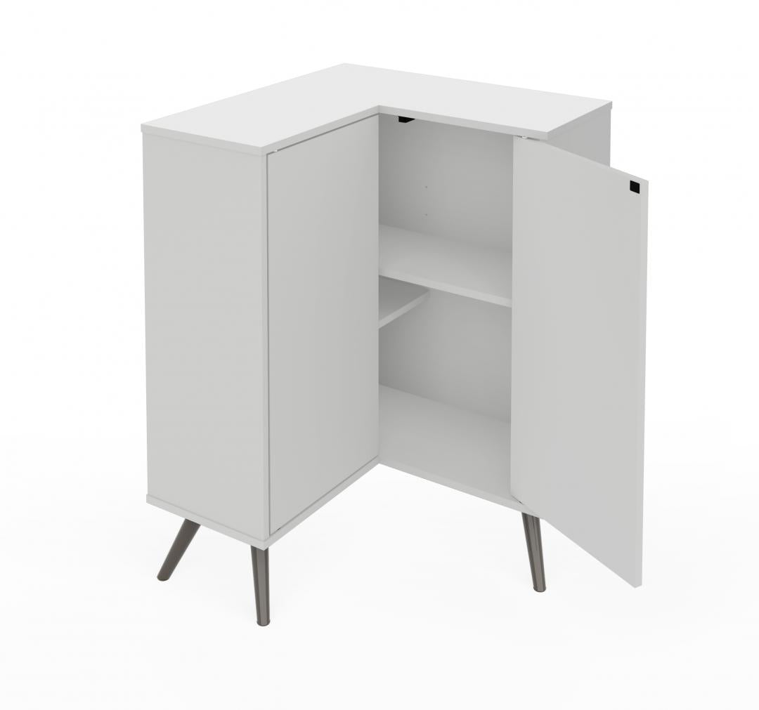 Corner Storage Cabinet with Metal Legs - Murphy Bed Market 