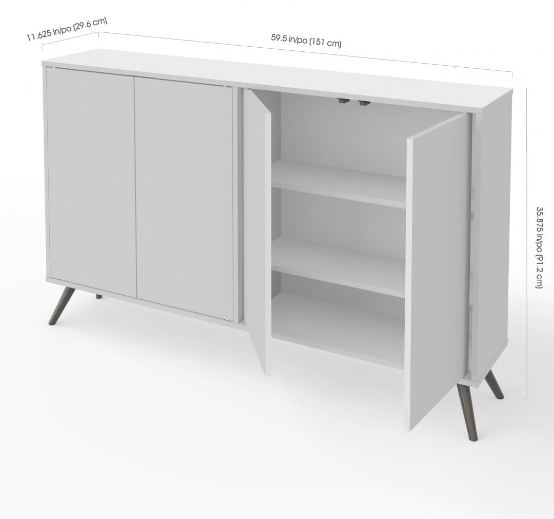 60W Narrow Storage Cabinet with Metal Legs - Murphy Bed Market 