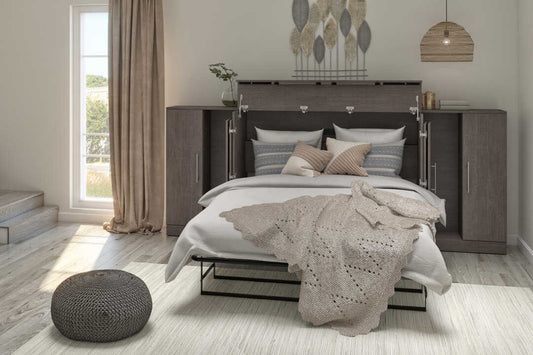 3-Piece Set Including One Full Cabinet Bed with Mattress and Two 26″ Storages Unit for Cabinet Beds - Murphy Bed Market 