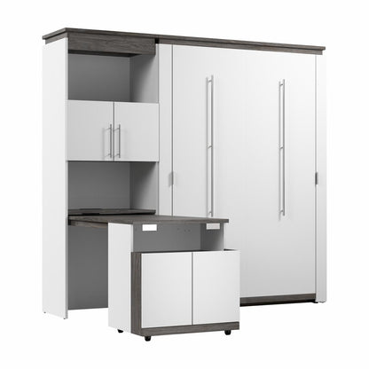 Full Murphy Bed with Storage Cabinet and Fold-Out Desk (91W) - Murphy Bed Market 