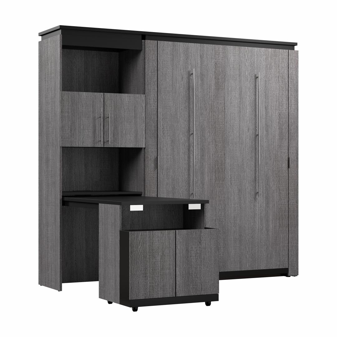 Full Murphy Bed with Storage Cabinet and Fold-Out Desk (91W) - Murphy Bed Market 