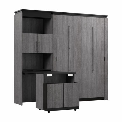 Full Murphy Bed with Storage Cabinet and Fold-Out Desk (91W) - Murphy Bed Market 
