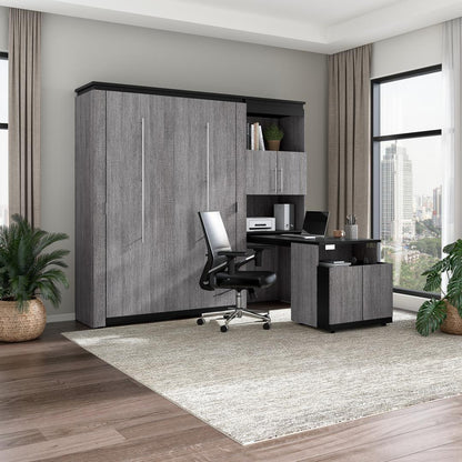 Full Murphy Bed with Storage Cabinet and Fold-Out Desk (91W) - Murphy Bed Market 