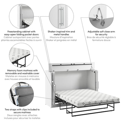 69W Full Cabinet Bed with Mattress - Murphy Bed Market 