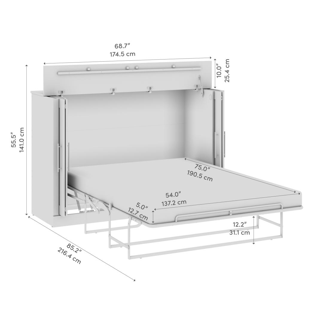 69W Full Cabinet Bed with Mattress - Murphy Bed Market 