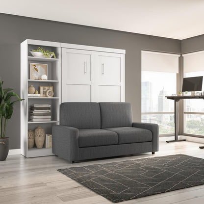 Full Murphy Bed with Sofa and Shelving Unit (90W) - Murphy Bed Market 